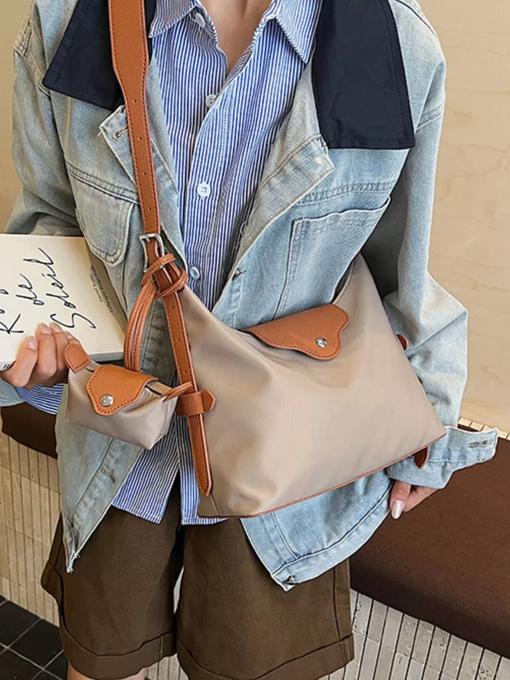 Hobo Crossbody Bag with Coin Purse, image 5