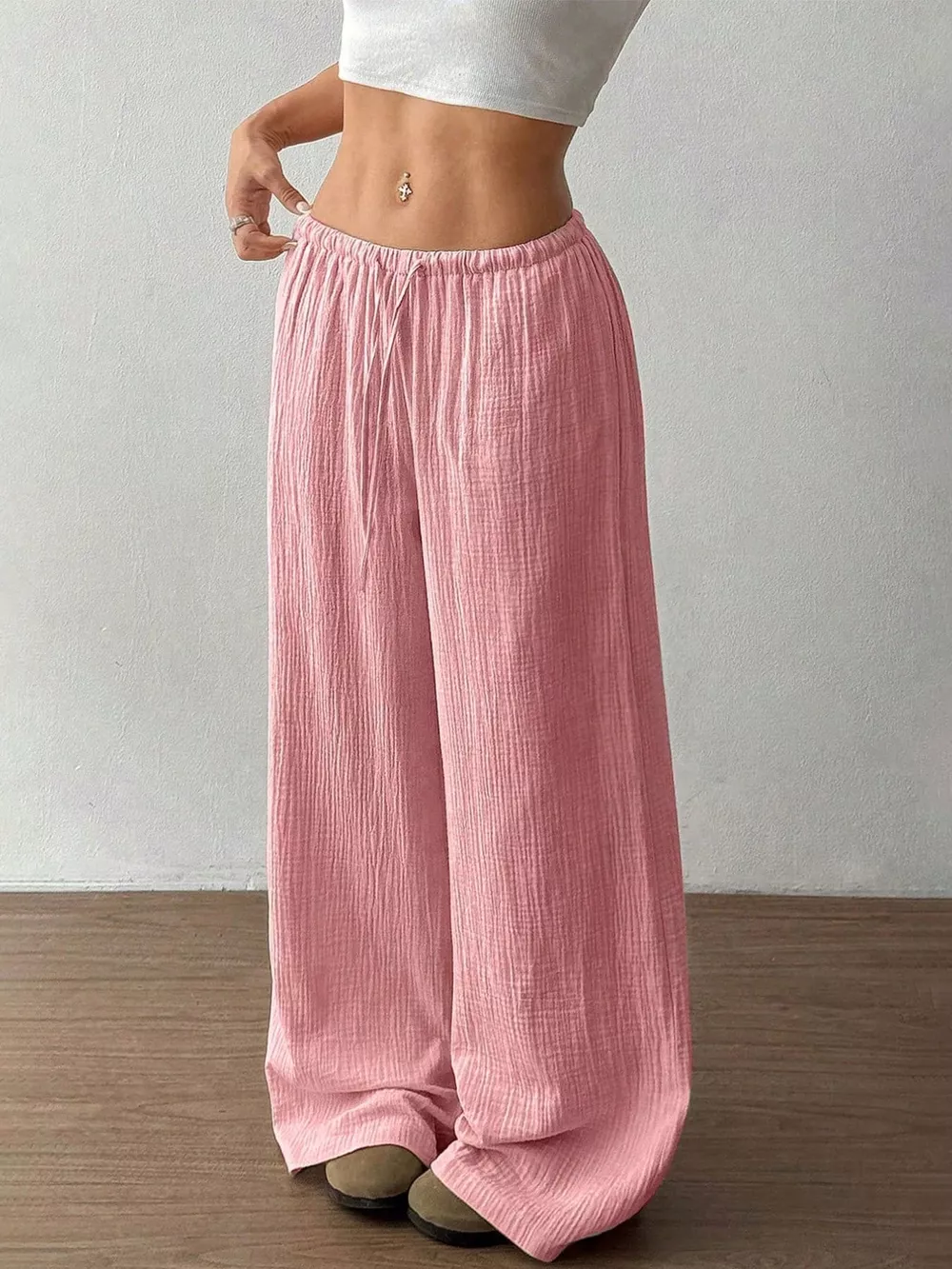 Wide-Leg Drawstring Pants, image 15