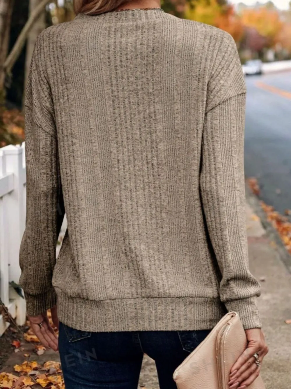 V-Neck Long Sleeve T-Shirt, image 6