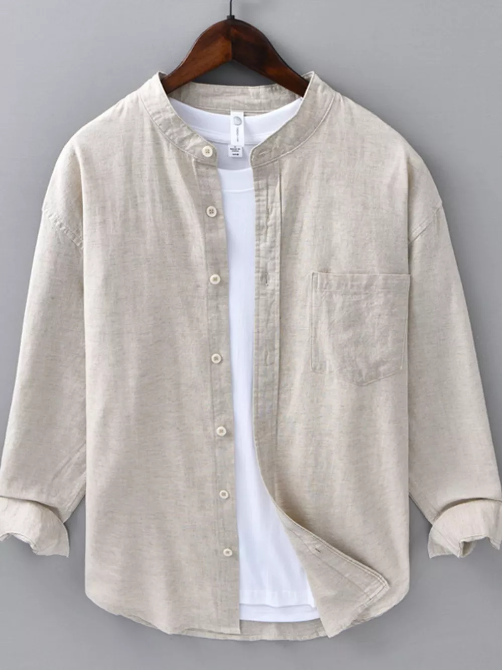 Men's Plus Size Casual Button Up Long Sleeve Shirt, image 9