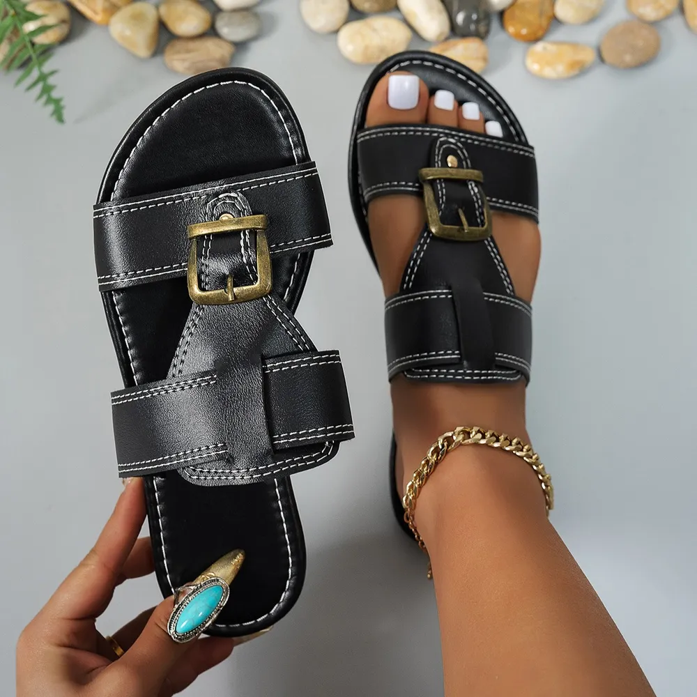 Open Toe Flats Sandals