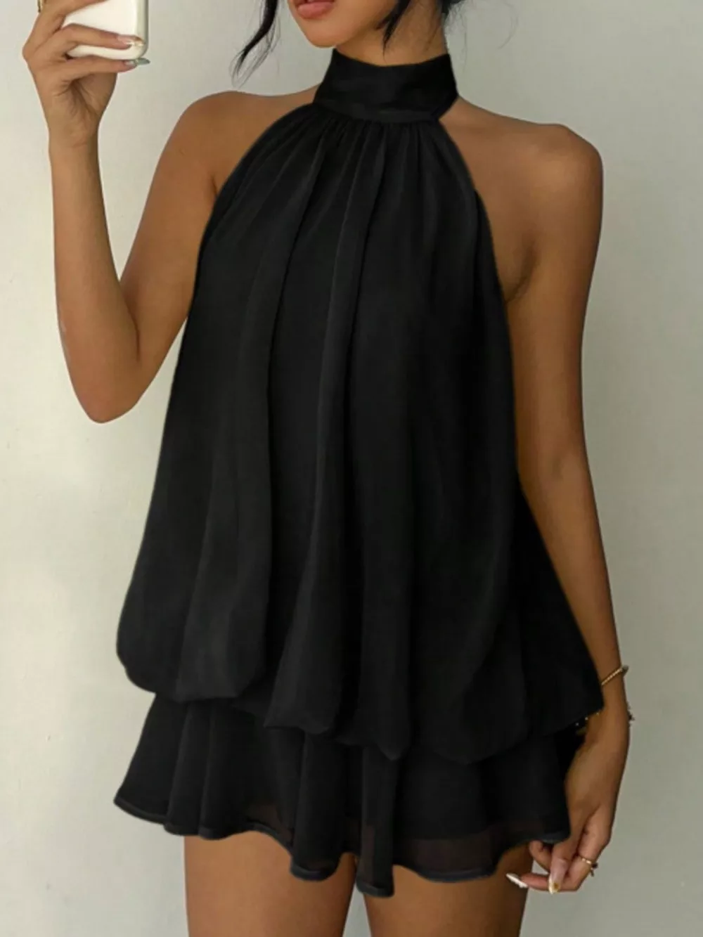 Halter Neck Layered Mini Dress, image 17