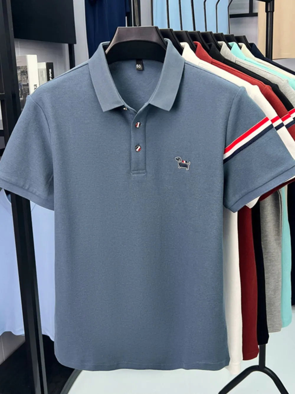 Men's Plus Size Button Detail Short Sleeve Polo, image 7