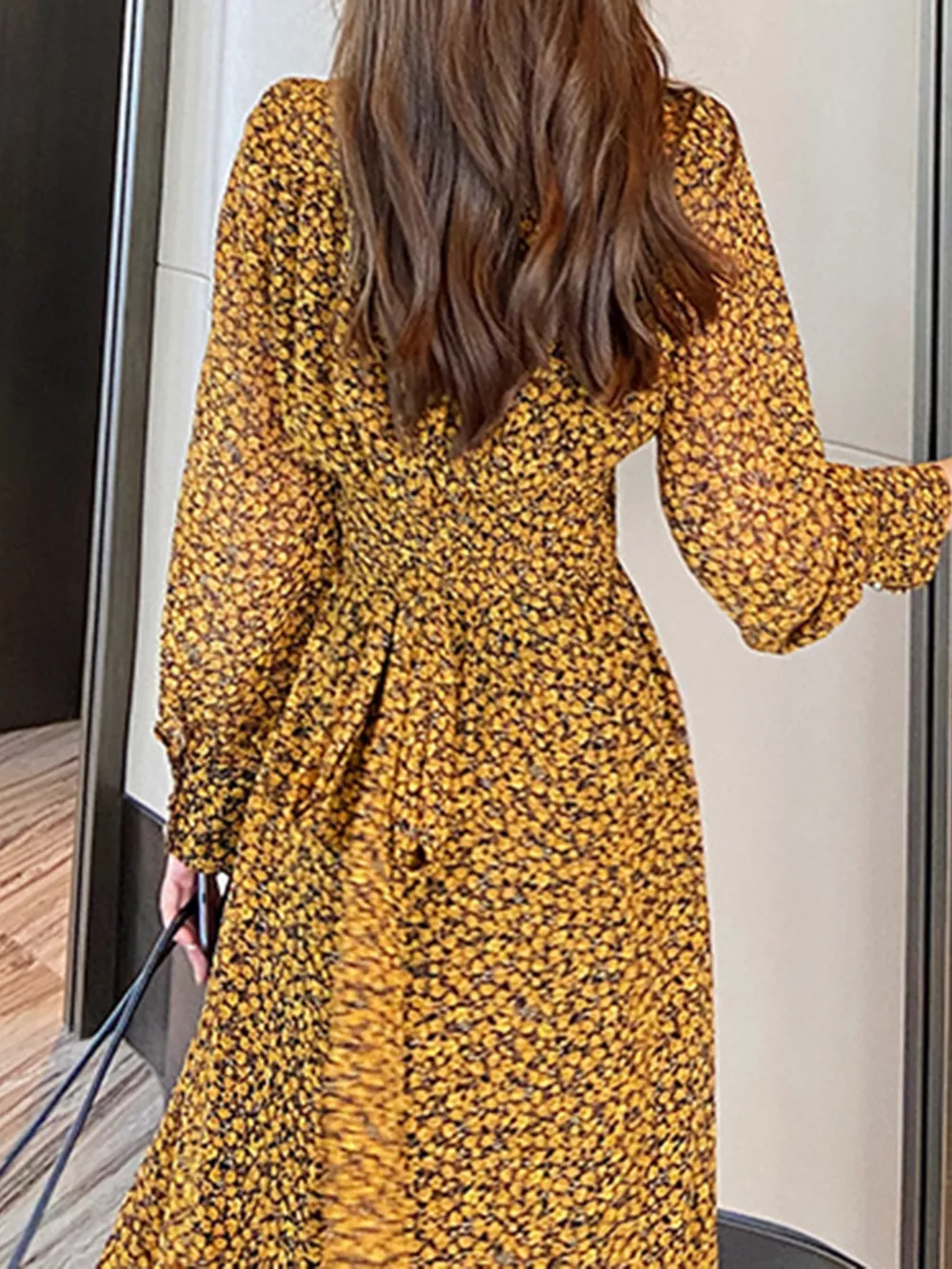 Floral Print Long Sleeve Dress, image 6