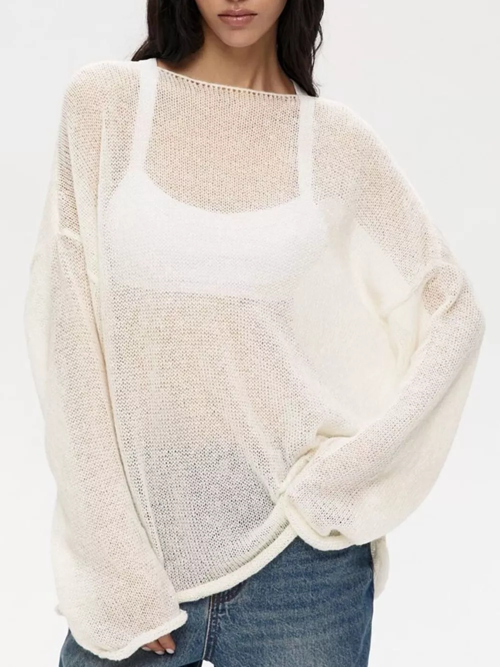 Boat Neck Dropped Shoulder Sweater, image 22