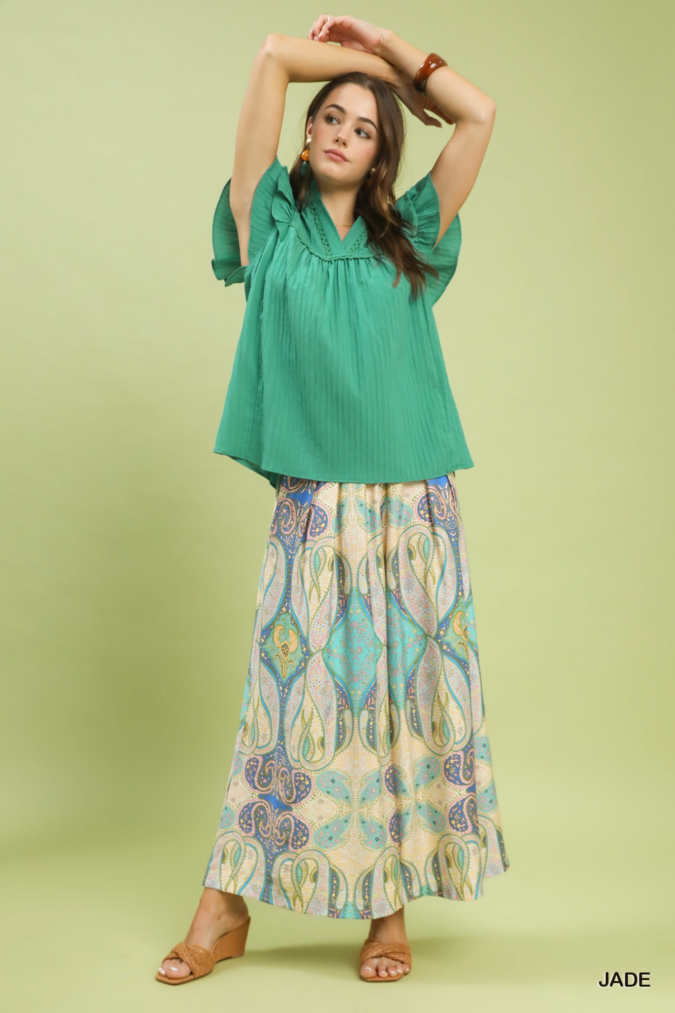 Ruffle Sleeve Textured Babydoll Blouse, image 5
