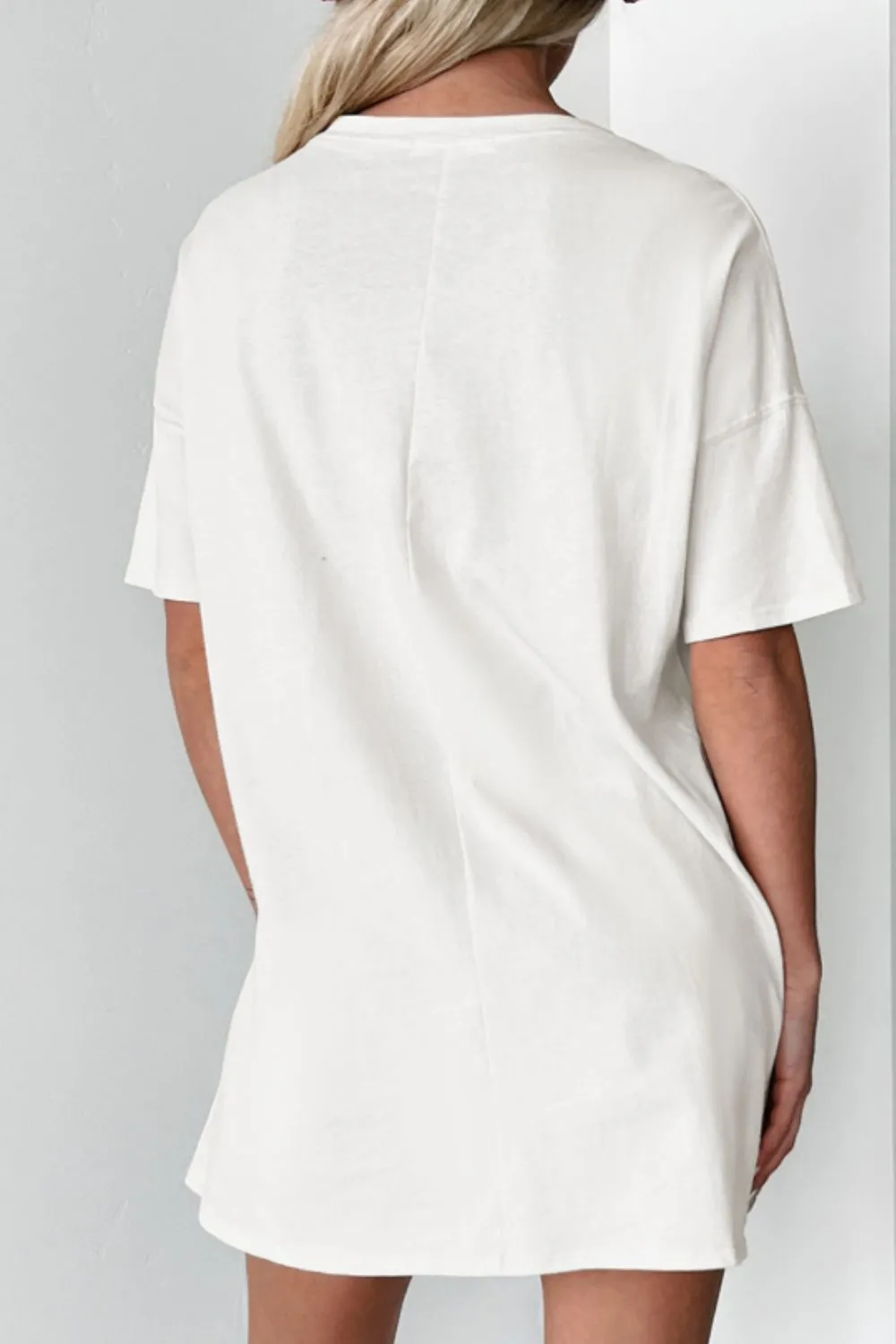 Sequin Round Neck Short Sleeve Oversized T-Shirt, image 5