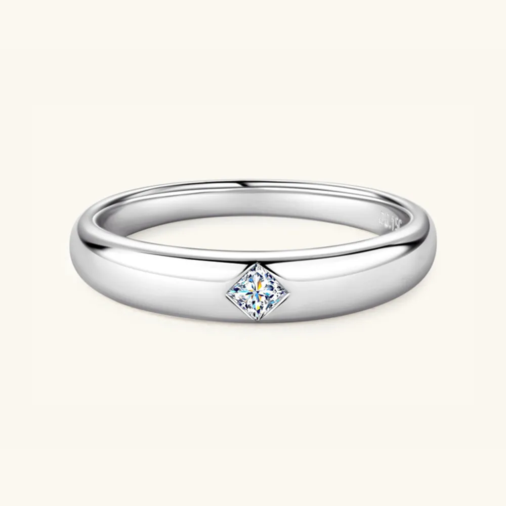 925 Sterling Silver Inlaid Moissanite Ring, image 15