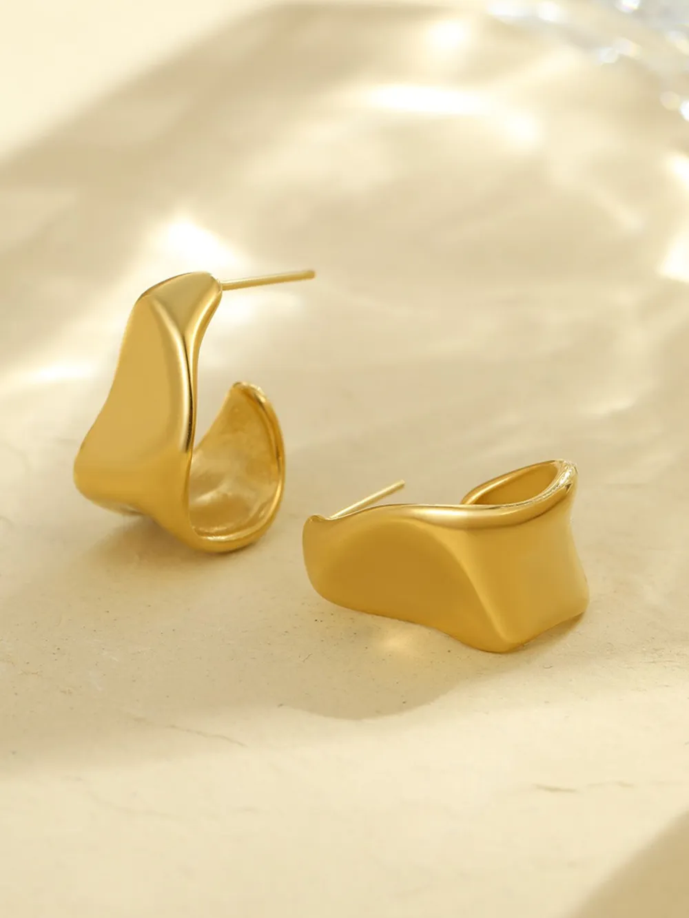 18K Gold-Plated Stainless Steel Geometric Earrings, image 5