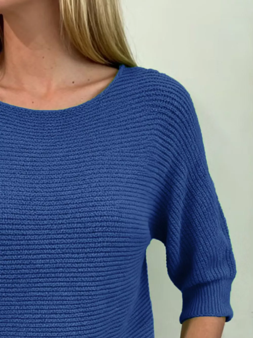 Full Size Ribbed Knit Round Neck Sweater Plus Size, image 16