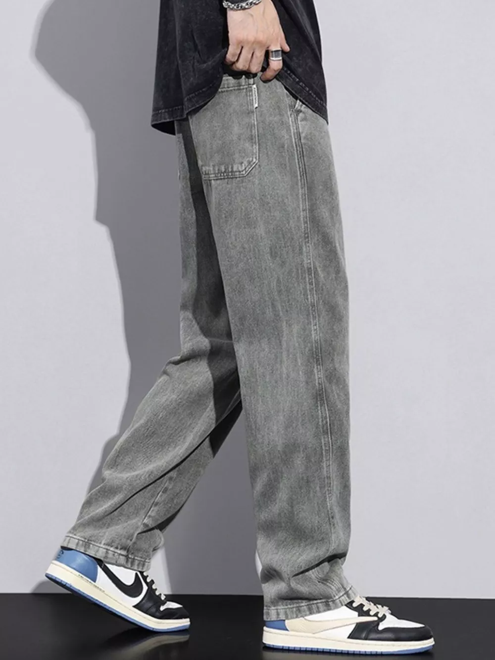 Men's Plus Size Relaxed Fit Drawstring Jeans, image 8
