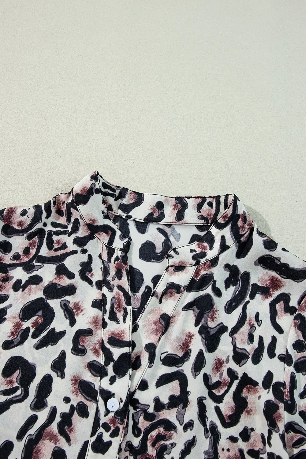 Leopard Print Buttoned Front 3/4 Sleeve Tiered Ruffled Hem Dress, image 16