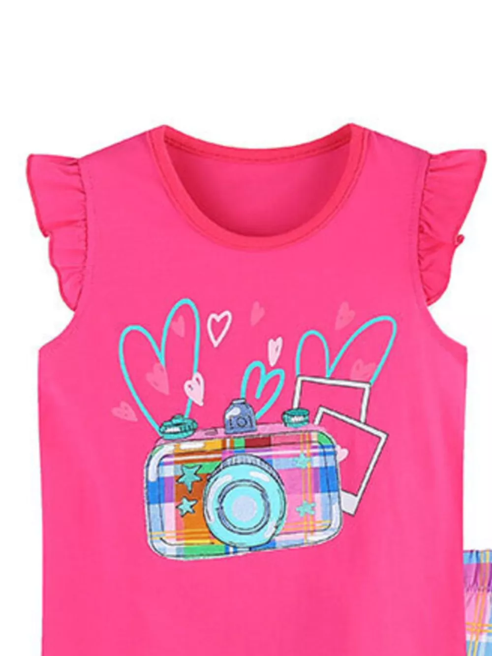 Children's Camera Embroidered Top and Shorts Set, image 2