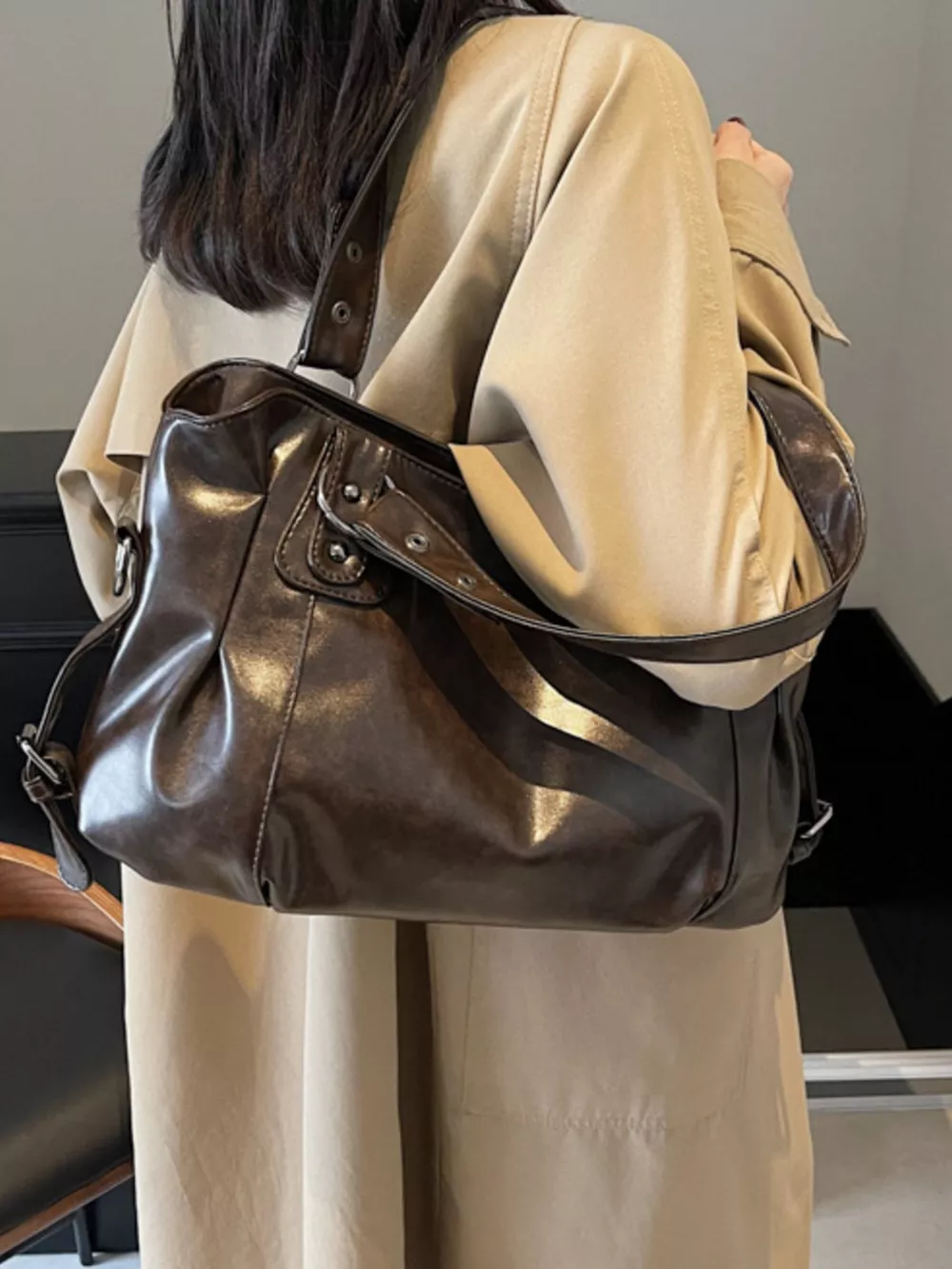 Vintage Style Leather Handbag, image 13