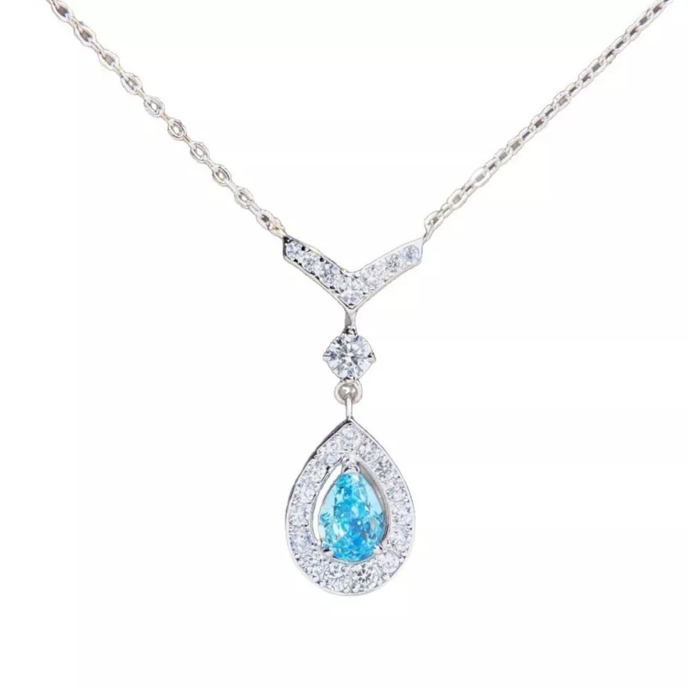 925 Sterling Silver Teardrop Pendant Necklace, image 2