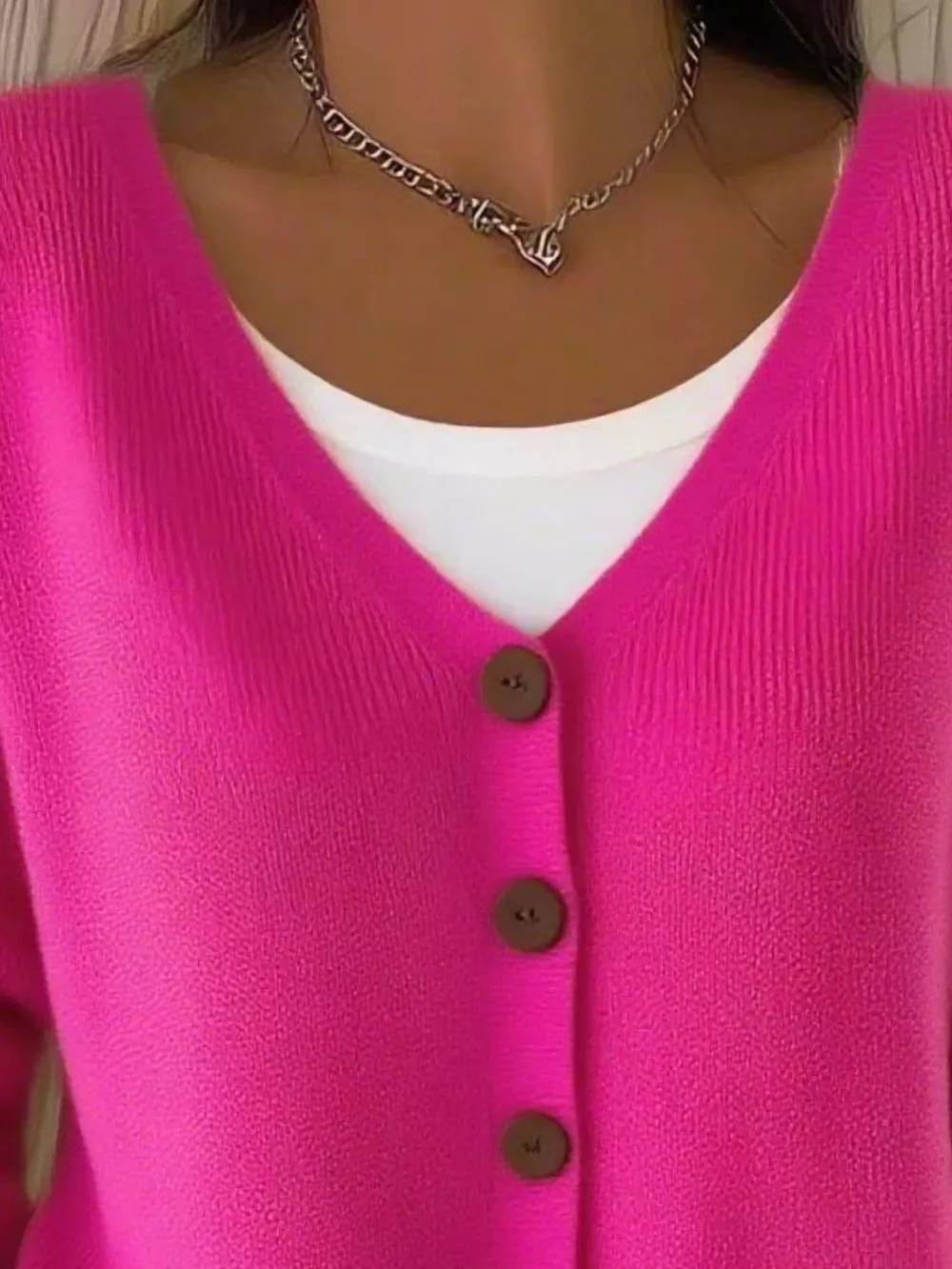 Full Size V-Neck Button-Down Knit Cardigan Plus Size, image 11