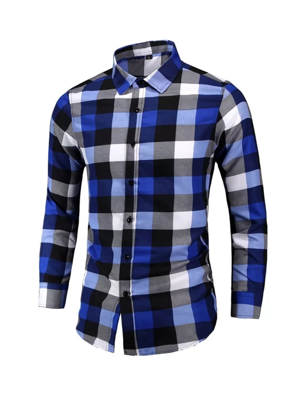 Men's Plus Size Plaid Long Sleeve Shirt, image 2
