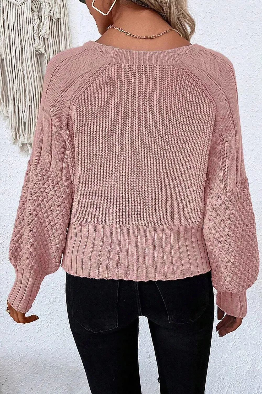 V-Neck Button-Down Cardigan, image 4