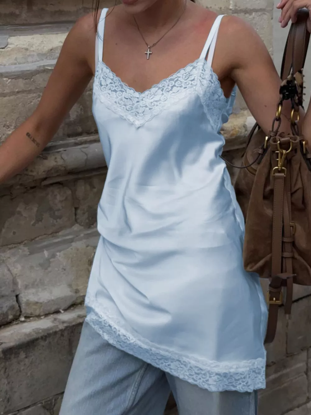 Lace Detail V-Neck Cami, image 8