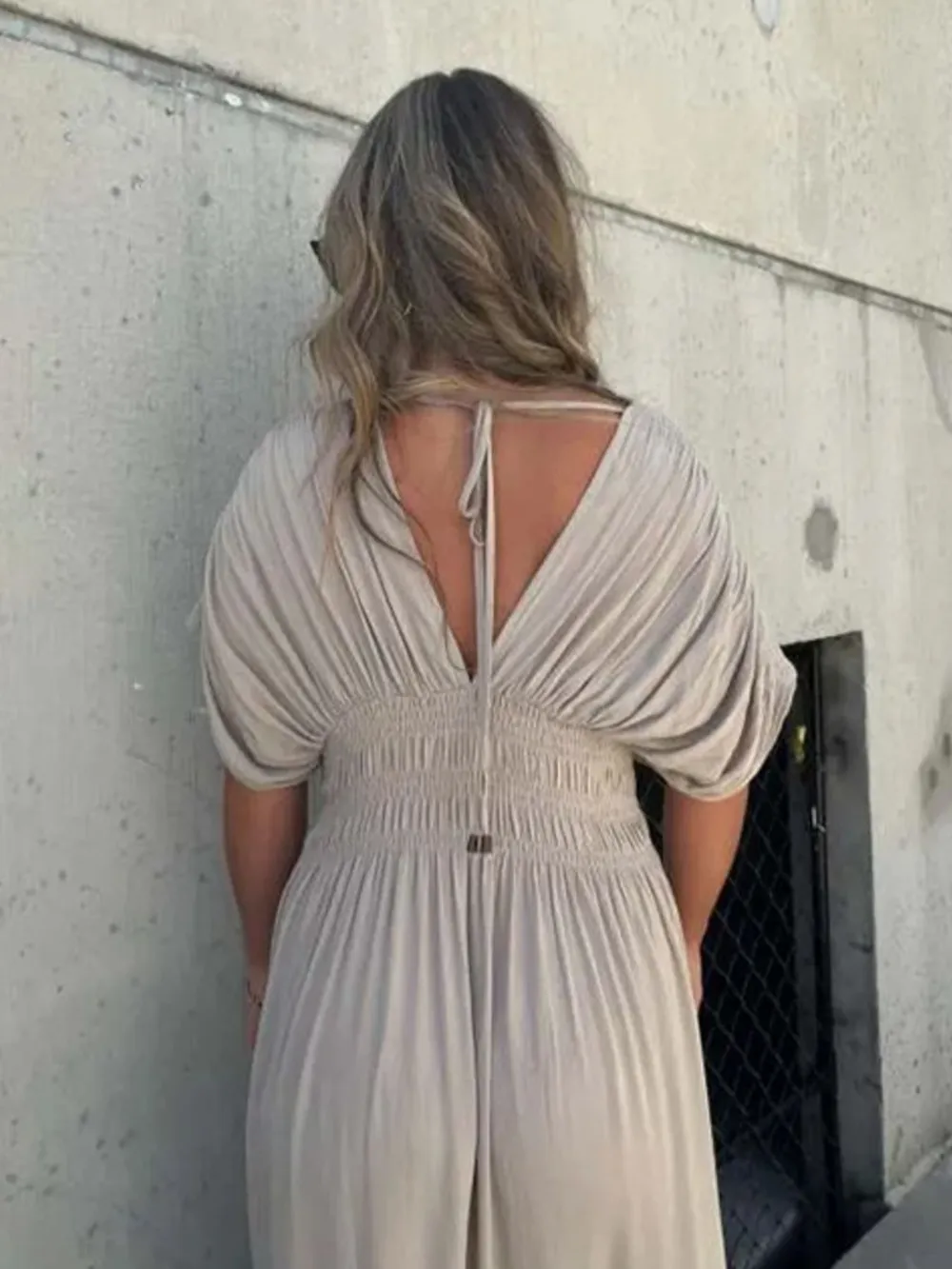 Full Size Deep V-Neck Maxi Dress with Side Slit Plus Size, image 7