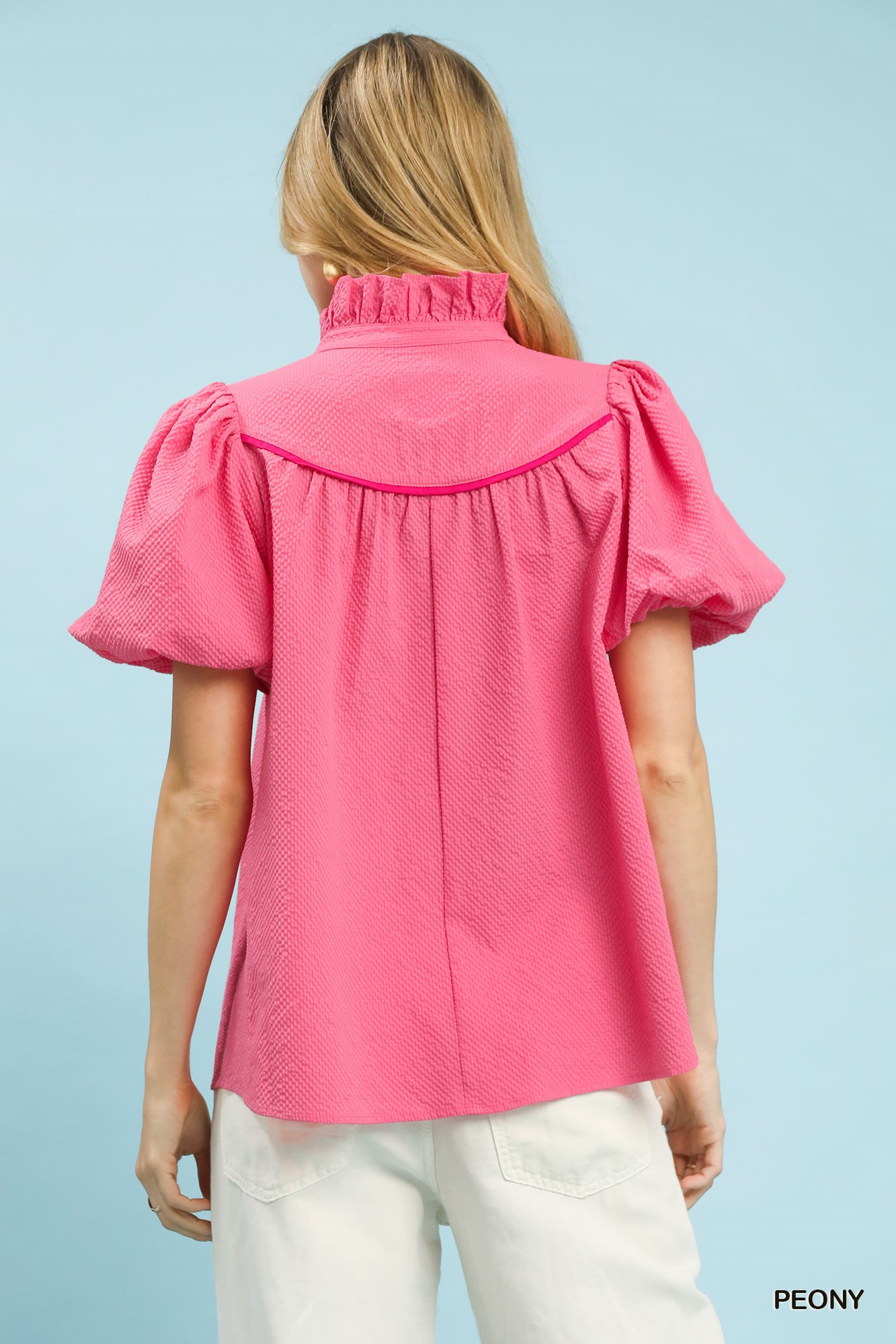 Textured Puff Sleeve Blouse, image 3