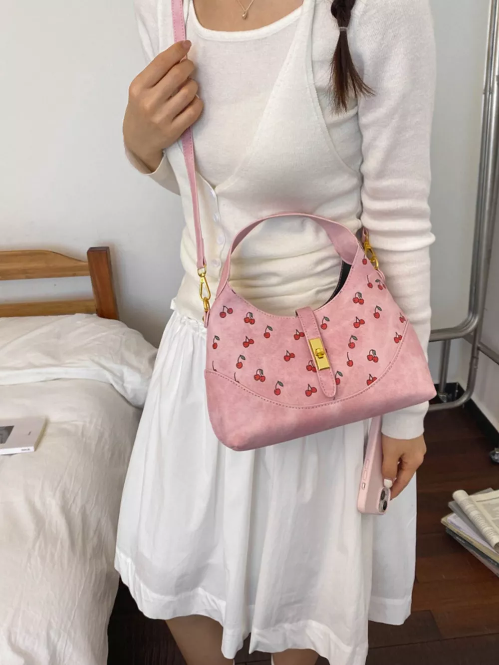 Cherry Print Crossbody Bag, image 10