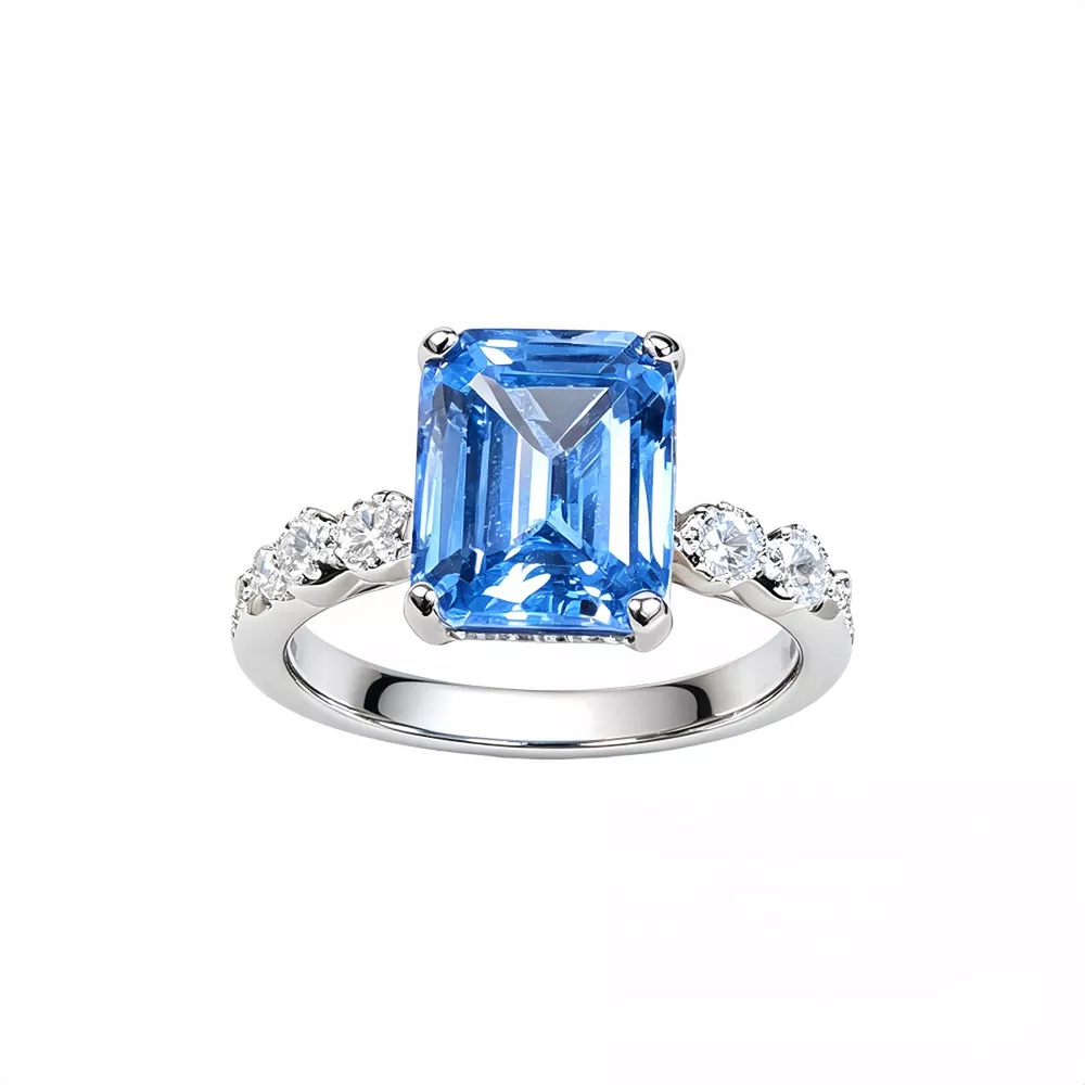 925 Sterling Silver Zircon Geometric Ring, image 8