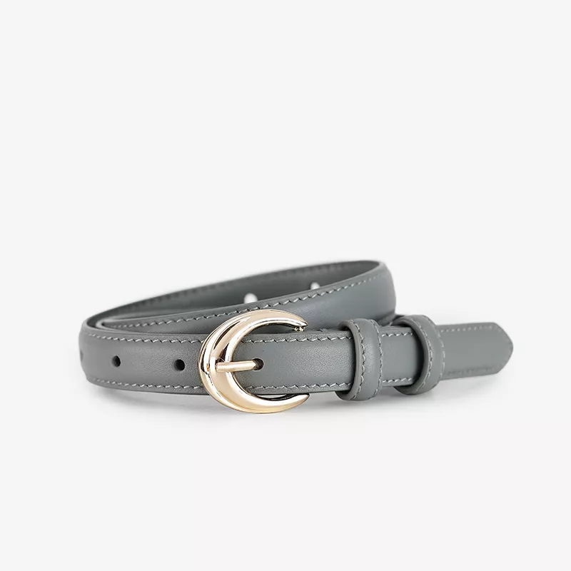 Leather Belt with Golden Buckle, image 2