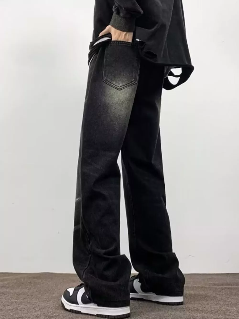 Men's Full Size Wash Wide-Leg Jeans Plus Size, image 4