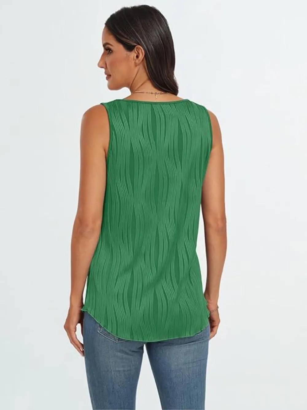 Round Neck Wide Strap Tank, image 7