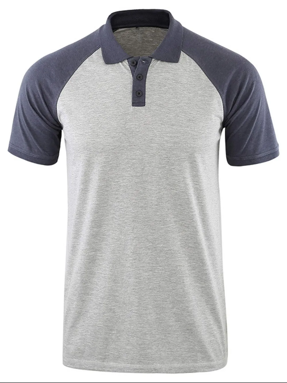 Men's Casual Raglan Sleeve Two-Tone Polo Shirt, image 5