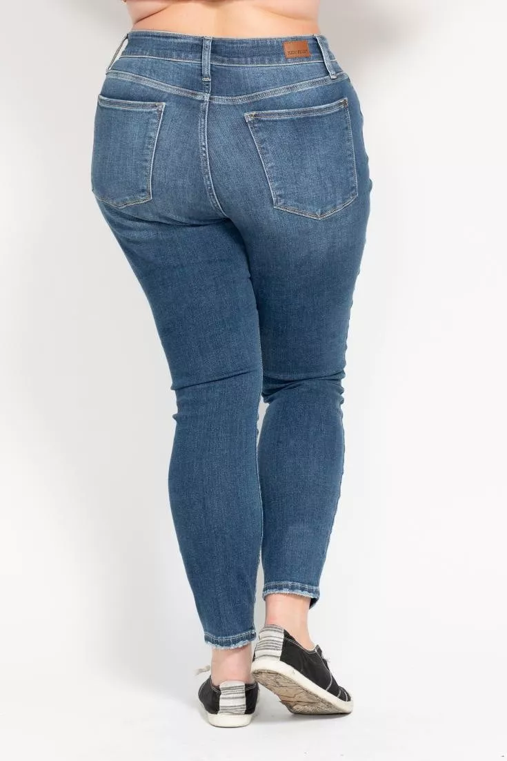 Full Size High Rise Button Fly Skinny Jeans Plus Size, image 6