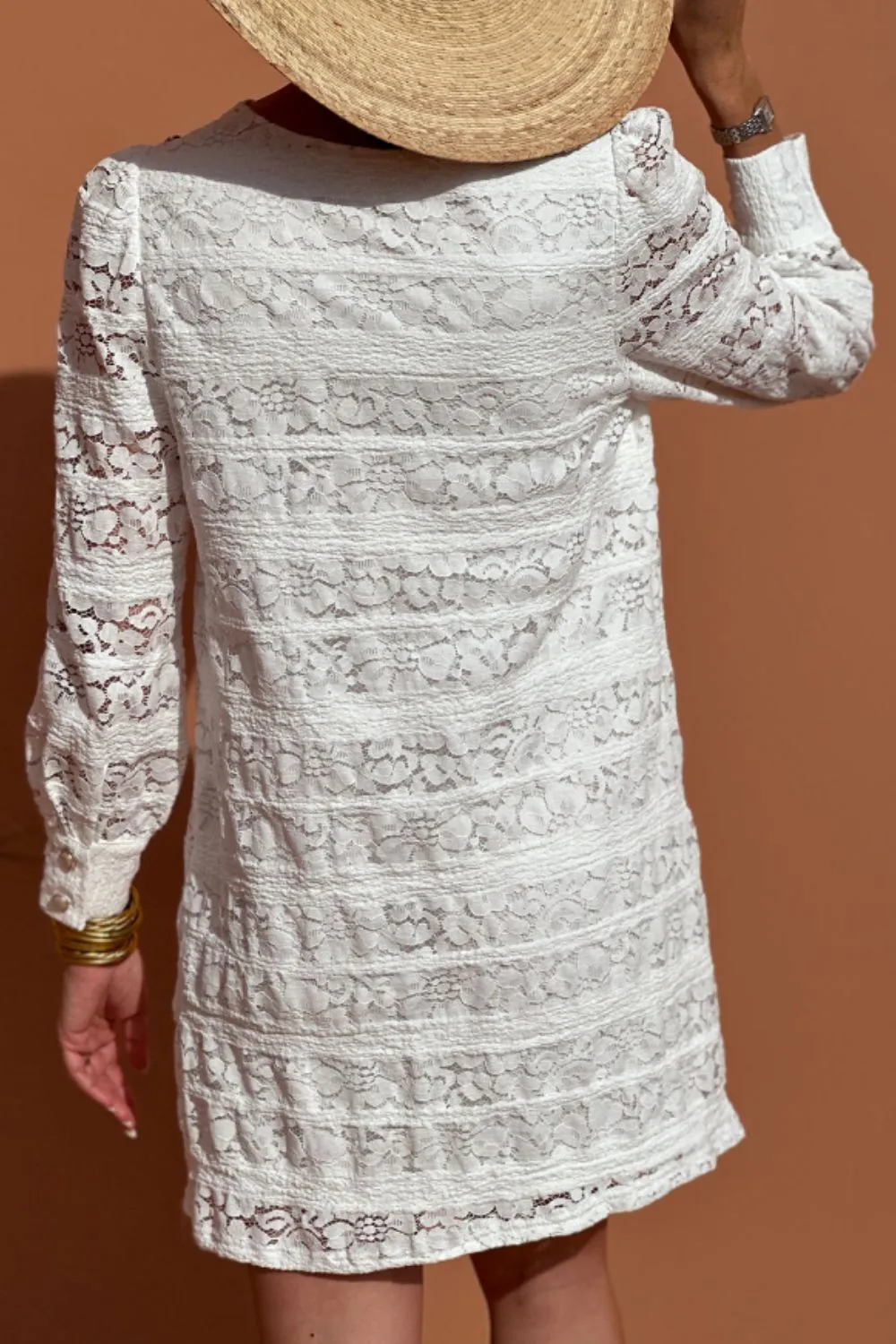 Lace Long Sleeve Mini Dress, image 7