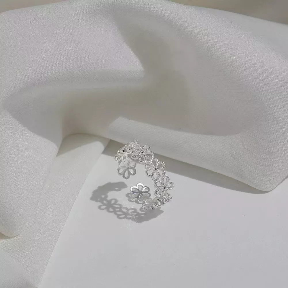 Floral Adjustable Open Ring