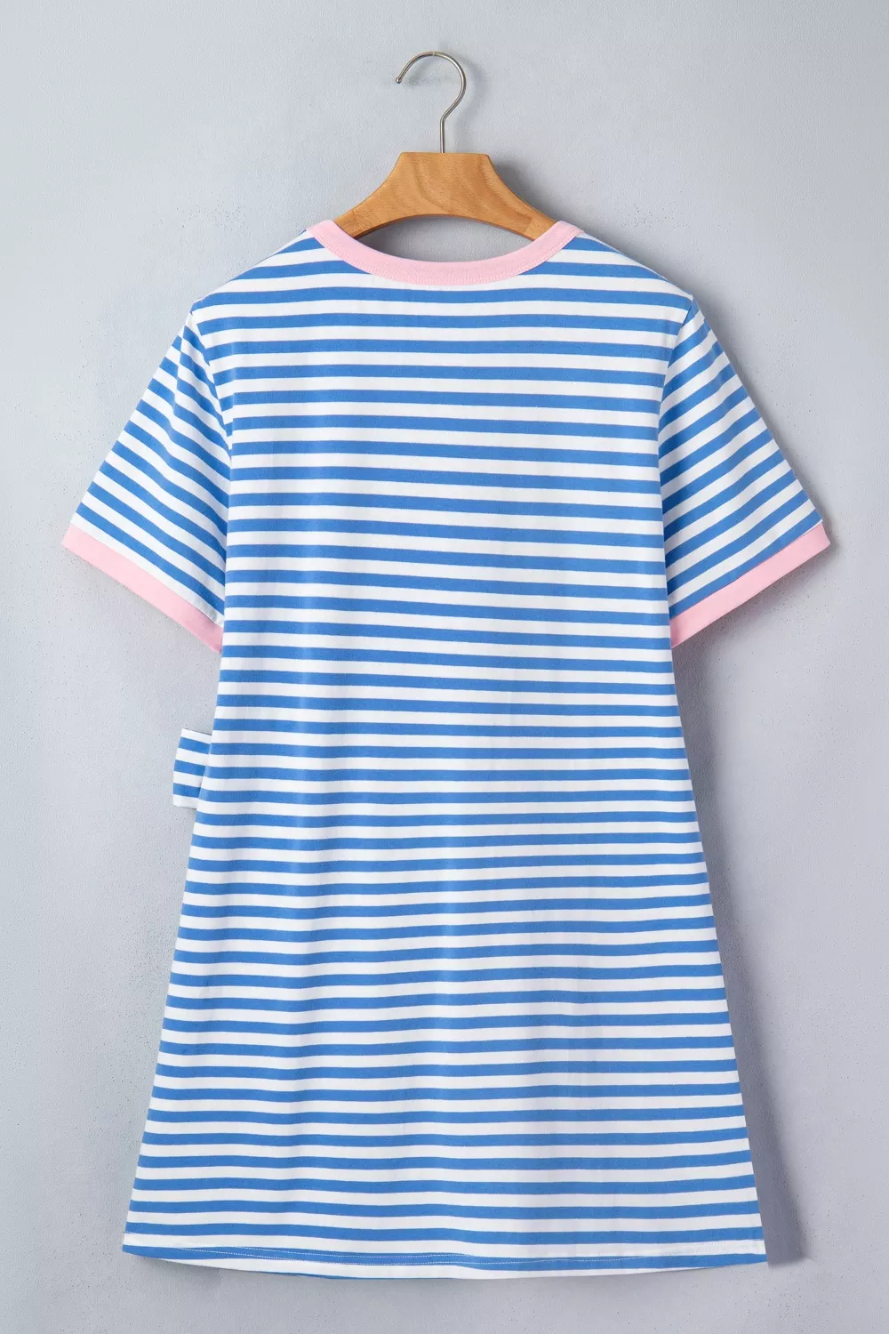 Stripe Nautical Tie Contrast Trim Round Neck T Shirt Mini Dress, image 4