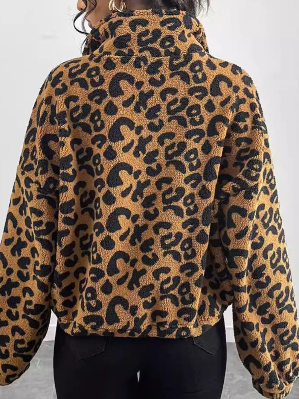Leopard Zip Up Long Sleeve Jacket, image 2