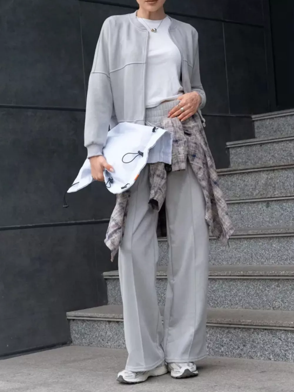 Zip Up Sweatshirt and Wide-Leg Pants Set, image 25