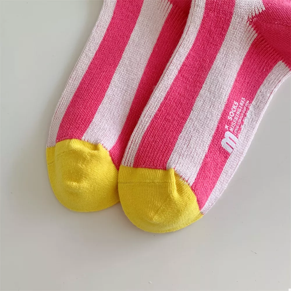 Contrast Striped Crew Socks, image 7