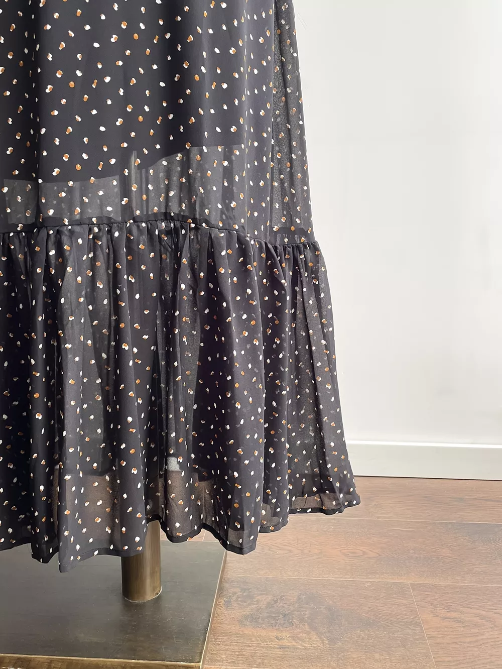 Plus Size Floral Embroidered Polka Dot Maxi Dress, image 7