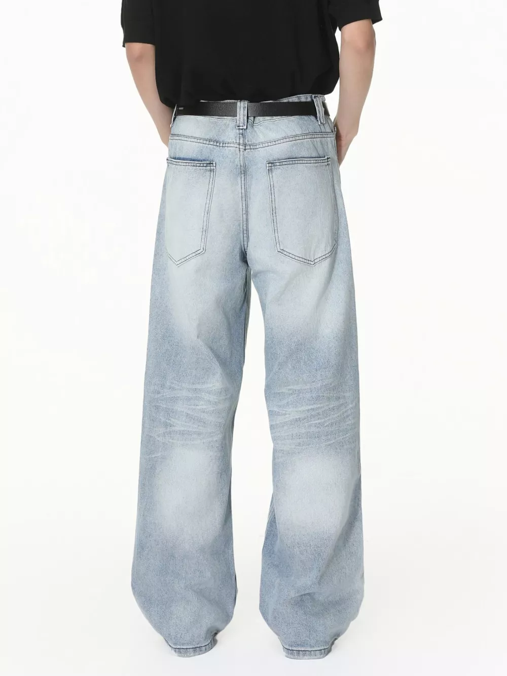 Men's Washed Wide-Leg Jeans, image 7
