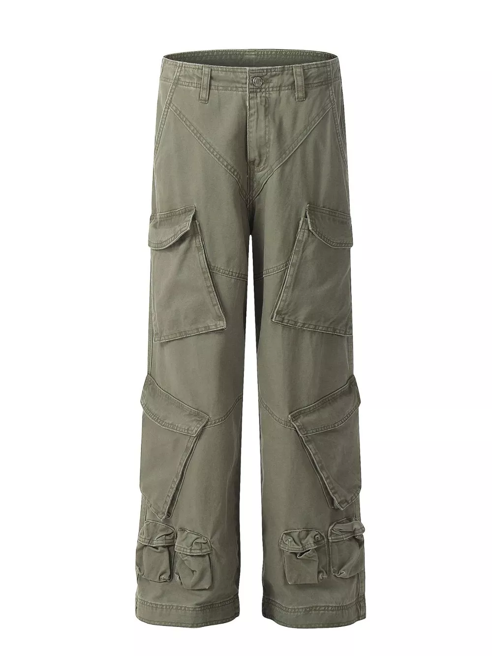 Men's Loose Fit Cargo Pants with Multiple Pockets
