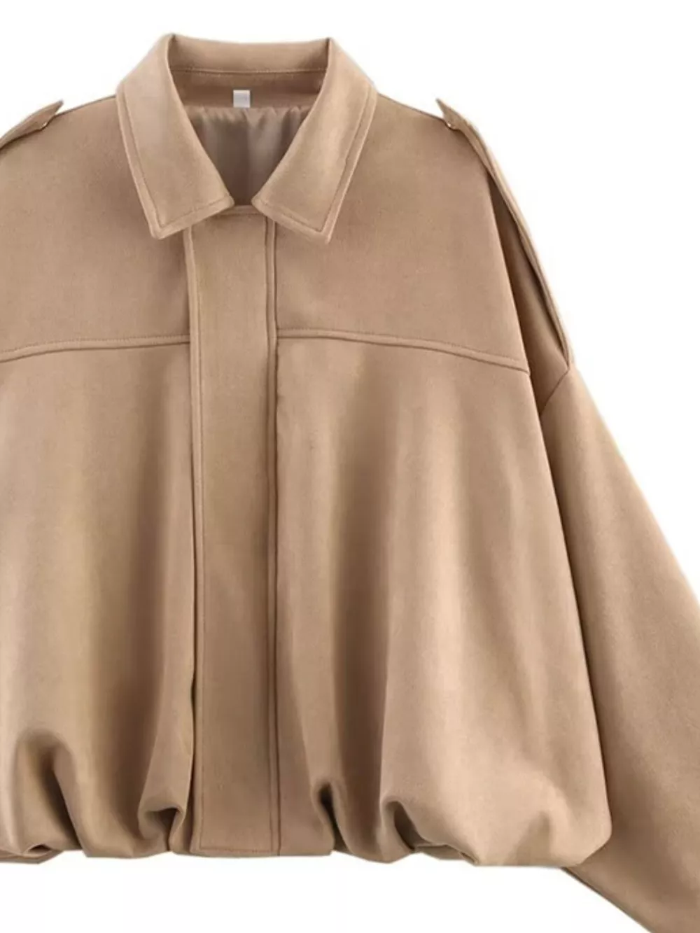Collared Neck Dropped Shoulder Jacket, image 19