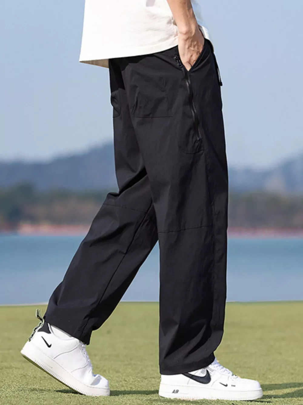 Men's Plus Size Casual Loose Fit Wide Leg Pants, image 6