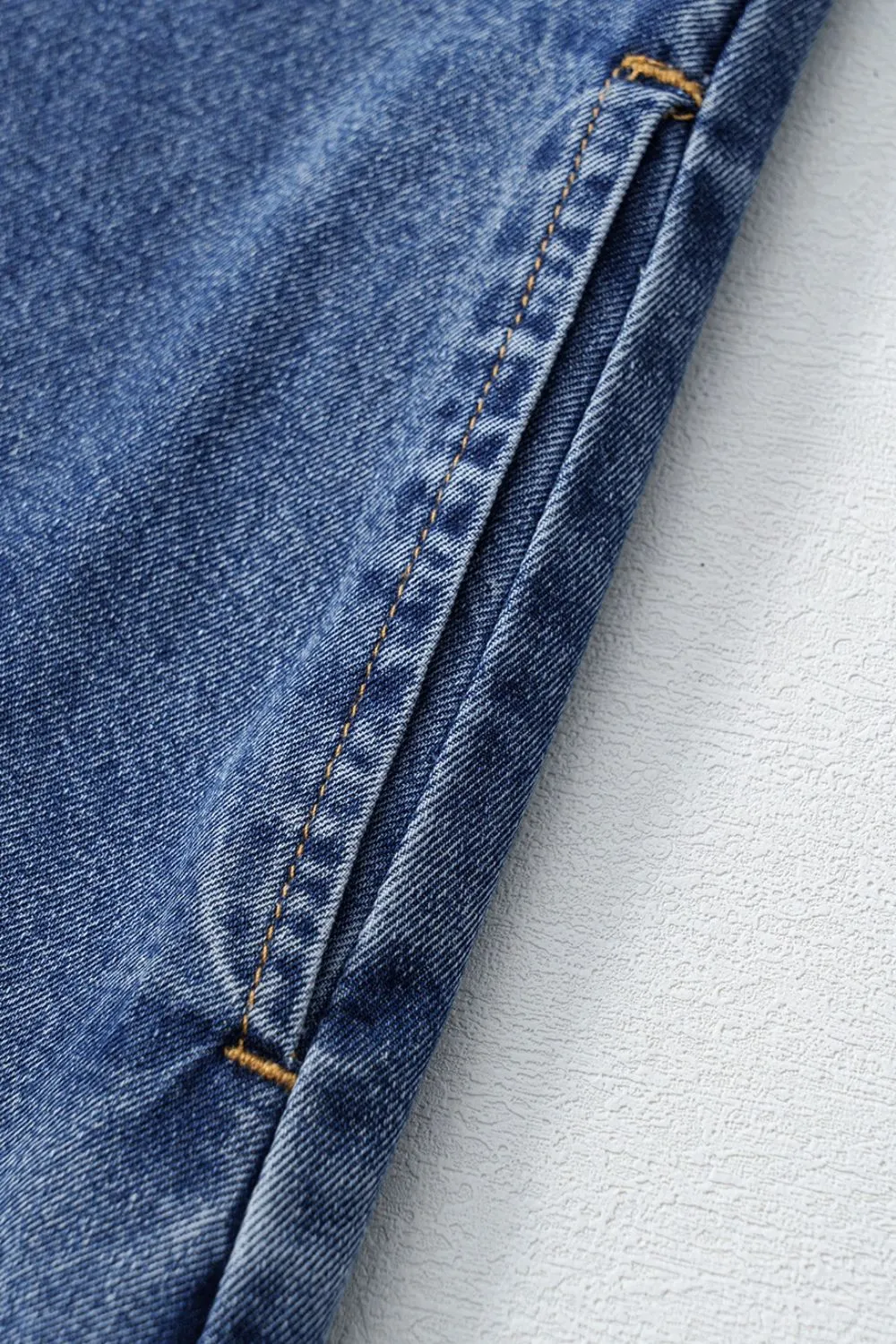 Short Sleeve Collared Patched Pocket Denim Mini Dress, image 13