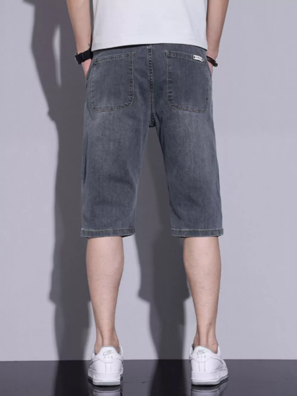 Men's Casual Washed Denim Shorts, image 3