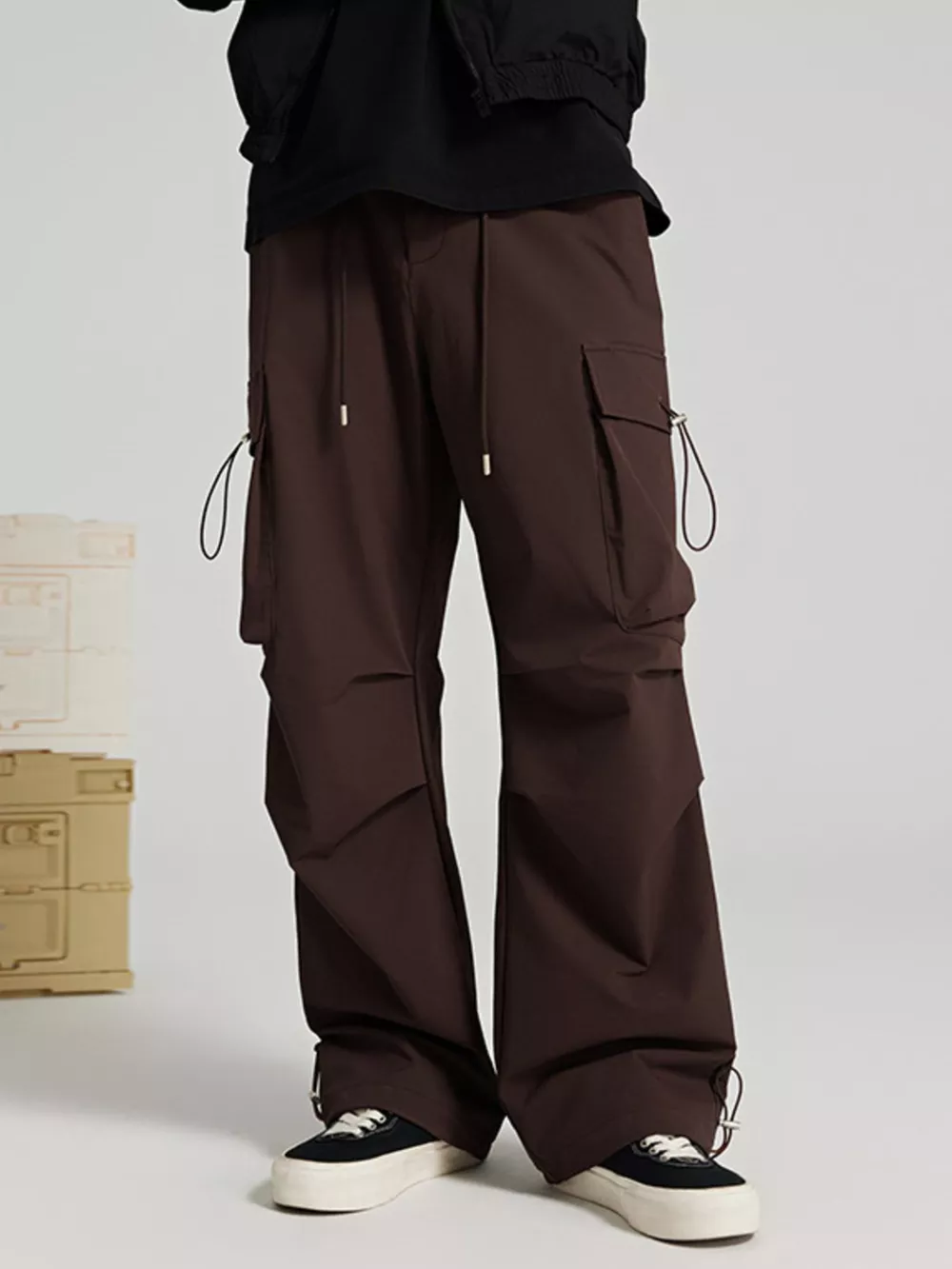 Men's Wide Leg Pants with Cargo Pockets, image 8