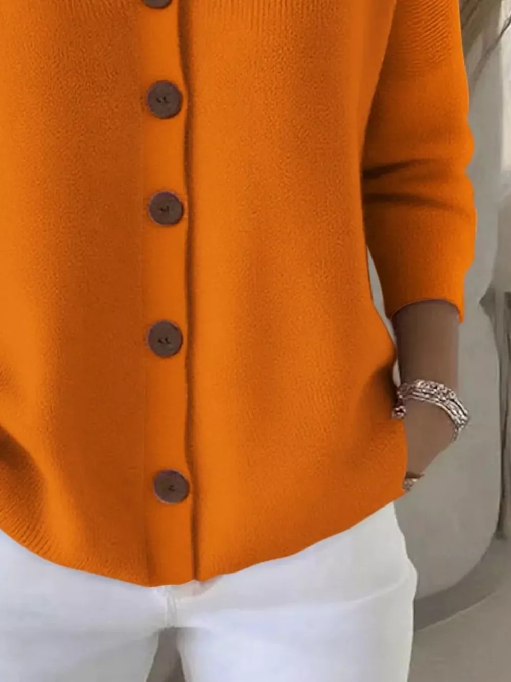 Full Size Hooded Button-Front Soft Knit Cardigan Plus Size, image 16