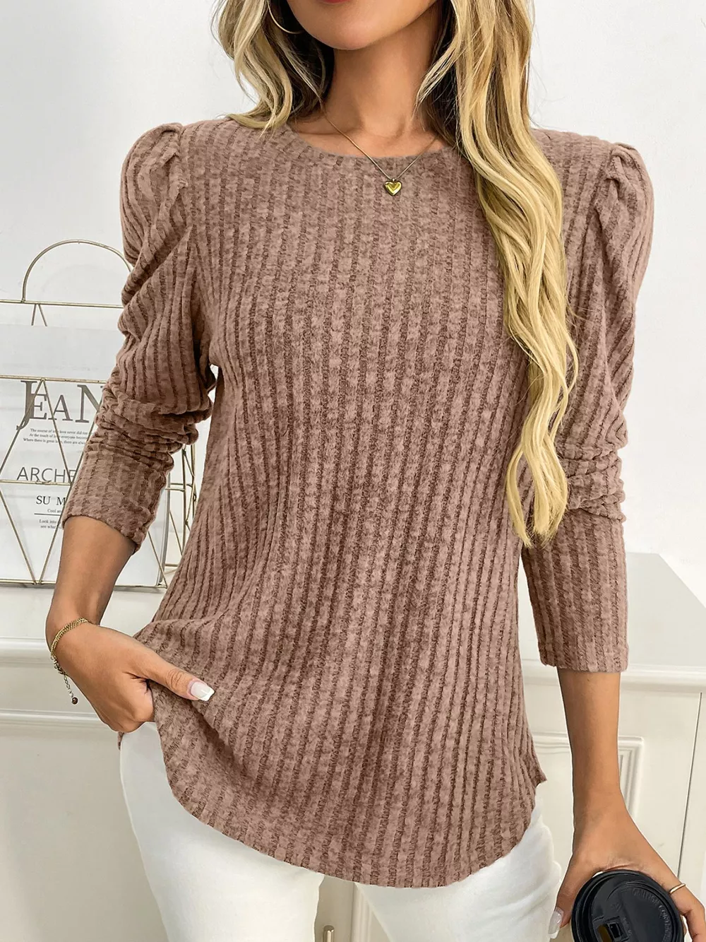 Round Neck Puff Sleeve T-Shirt, image 28