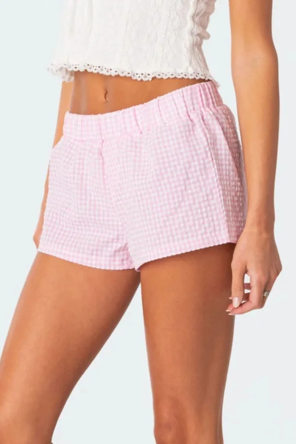 Plaid Elastic Waist Shorts, image 12