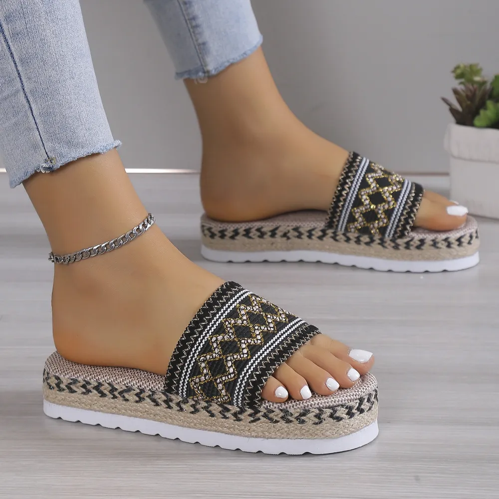 Geometric Weave Platform Sandals, image 5